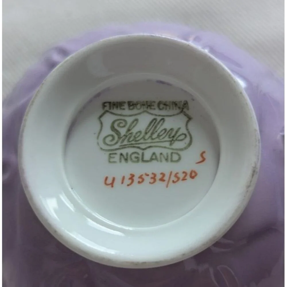 Vintage Shelley Bone China Wildflower Lilac Oleander Shape Tea cup & Saucer